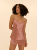 Top mit Stickerei - Smokey-Rosa