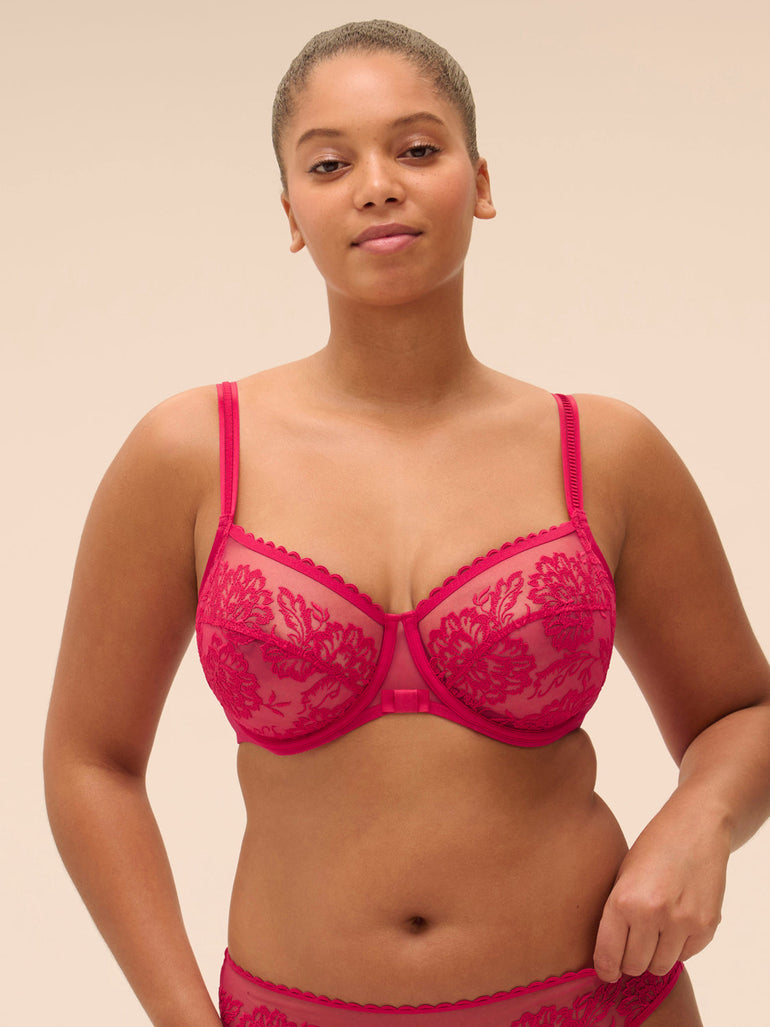 Full-Cup-BH mit eckigem Ausschnitt - Cranberry
