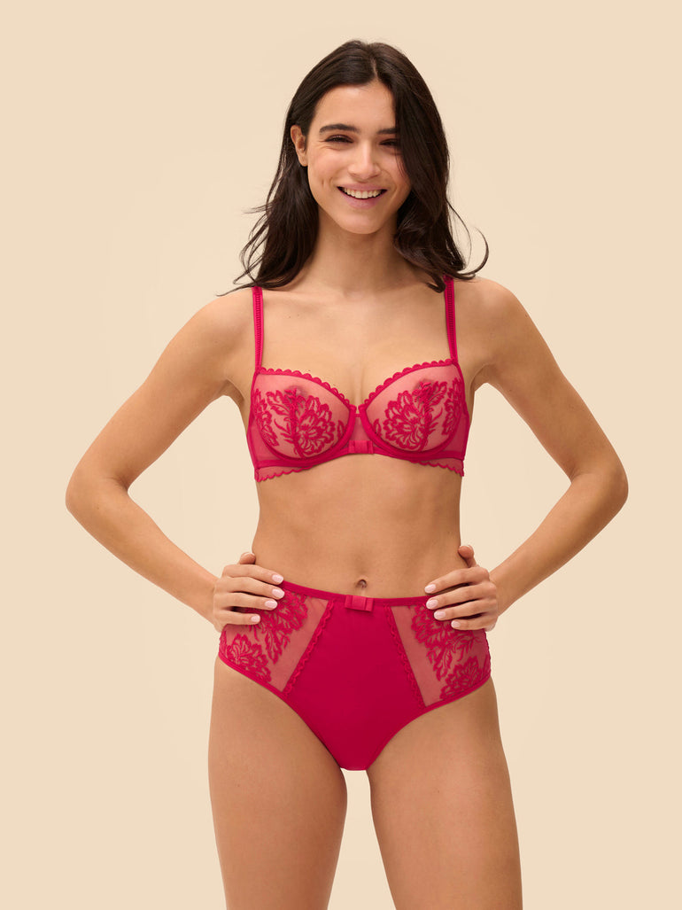 High-Waist-Slip. - Cranberry