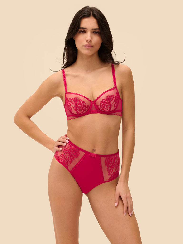 High-Waist-Slip. - Cranberry
