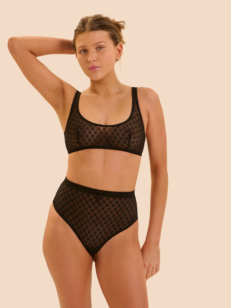Weicher Triangel-BH mit Softcup - Schwarz