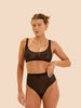 Shaping-Tanga mit hohem Bund - Schwarz