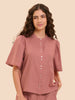 Hemdblusebluse - Smokey-Rosa