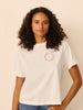 Oversize-T-Shirt mit Stickerei - Weiß