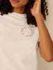 Oversize-T-Shirt mit Stickerei - Weiß