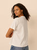Oversize-T-Shirt mit Stickerei - Weiß