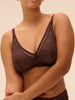 Bügelloser BH mit Strukturmuster - Dunkelbraun