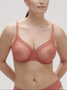 Gemoldeter Bügel-BH mit tiefem Dekolleté - Texas Rosa