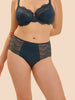 Taillen-Slip mit hohem Bund - Edelblau