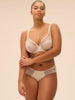 Triangel-BH, umschließend, mit tiefem Dekollet - Topaz Beige