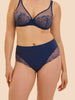 Taillen-Slip mit hohem Bund - Regenbogenblau