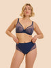 Taillen-Slip mit hohem Bund - Regenbogenblau