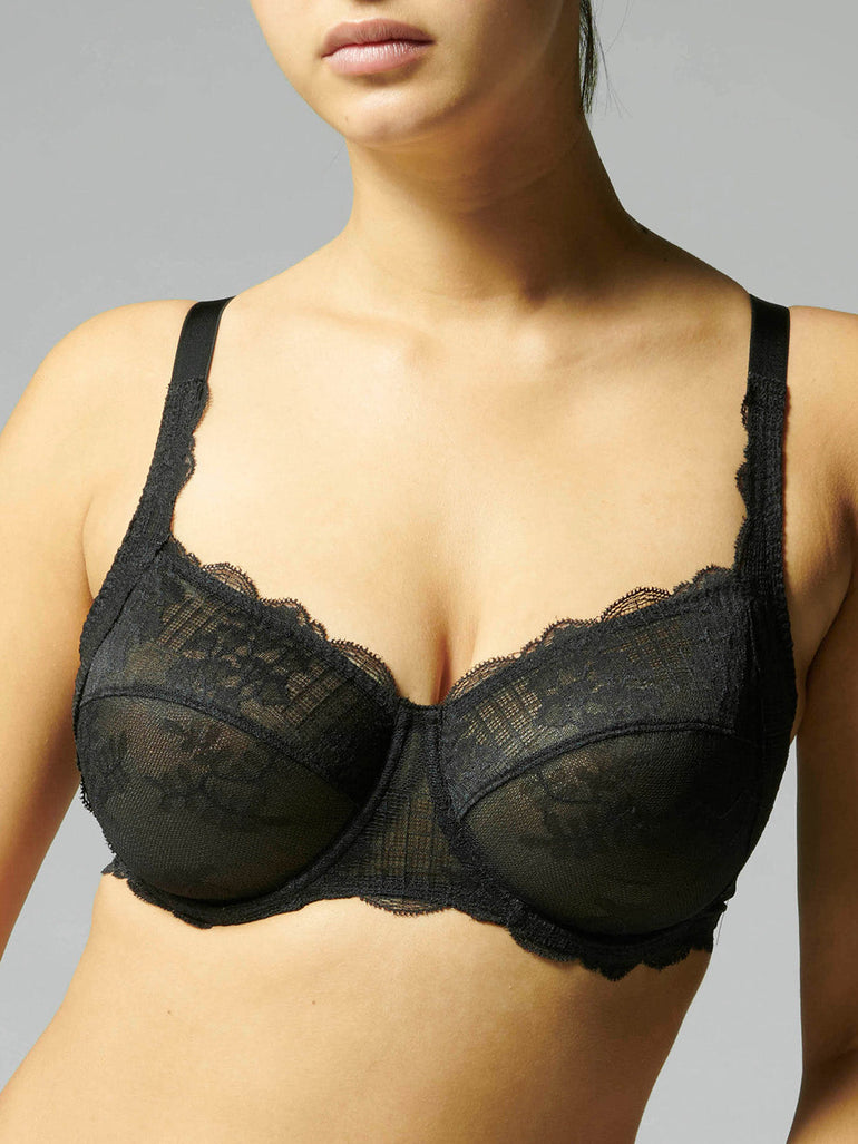 Full-Cup-BH mit eckigem Ausschnitt - Schwarz