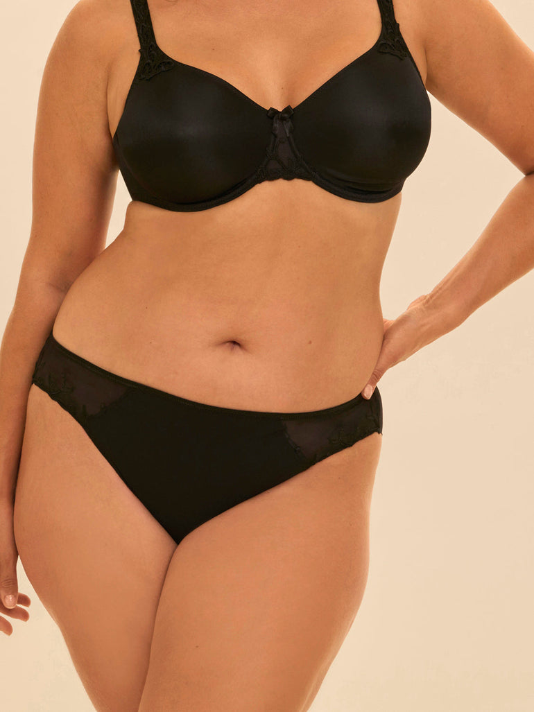 Bikini-Slip aus Baumwolle - Schwarz
