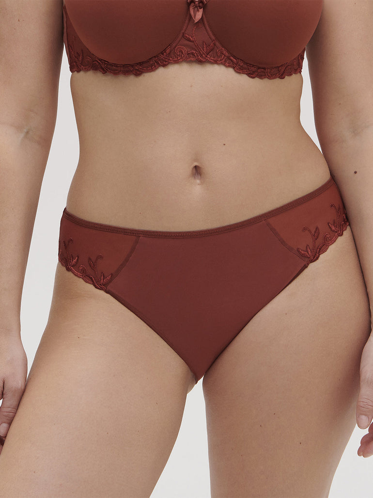 Bikini-Slip aus Baumwolle - Canyon-Braun