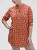 Langärmliges NachtHemdbluse - Groovy-Print