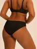 Slip aus Stickerei und Mesh - Schwarz
