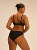 Slip aus Stickerei und Mesh - Schwarz