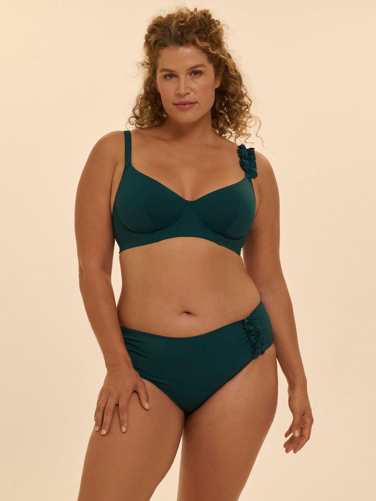 Bikini-Oberteil mit Bügeln. - Smaragdgrün