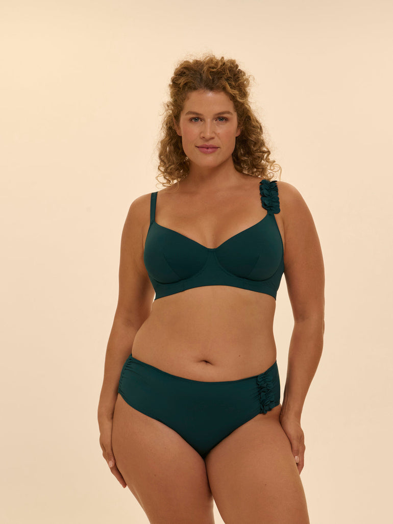 Bikini-Oberteil mit Bügeln. - Smaragdgrün