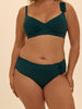 Bikini-Slip mit hohem Bund. - Smaragdgrün