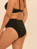 High-Waist-Bikinihose - Schwarz