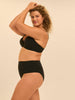High-Waist-Bikinihose - Schwarz