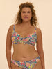 Bikinioberteil mit Bügel - Tropico-Print Weiß
