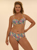 Bandeau-Bikinioberteil mit Schalen - Tropico-Print Weiß