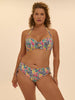 Bandeau-Bikinioberteil mit Schalen - Tropico-Print Weiß