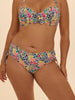 High-Waist-Bikinihose - Tropico-Print Weiß