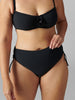 Bikini-Slip mit hohem Bund. - Schwarz