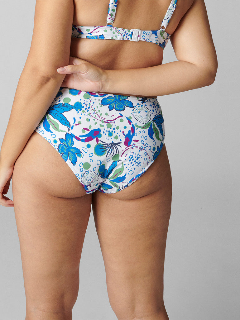 Bikini-Slip mit hohem Bund. - Weiße Küste