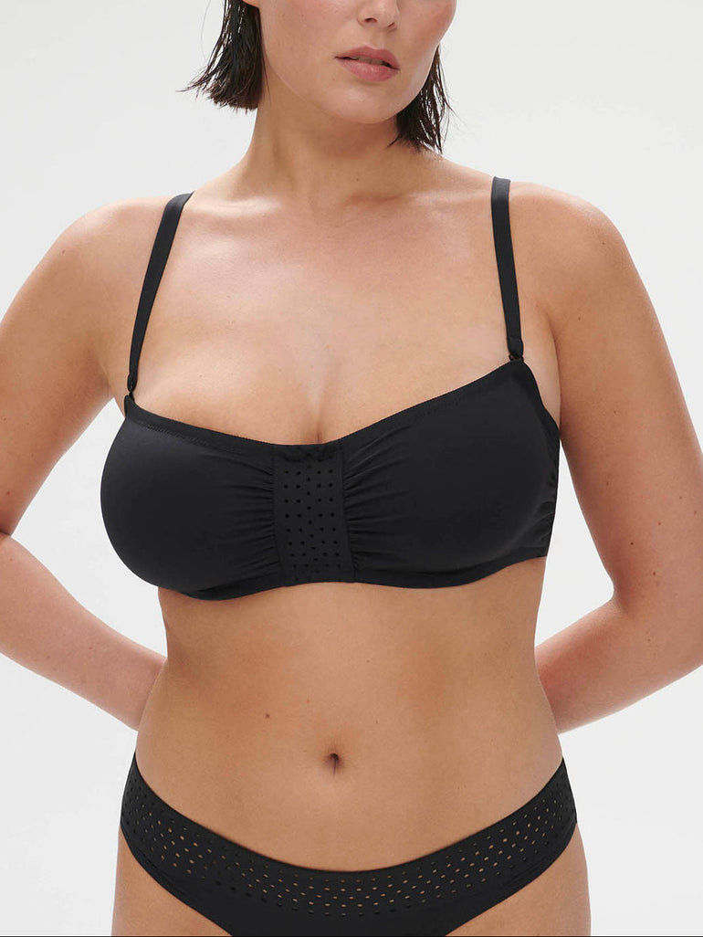 Bandeau-Bikini-Top mit Bügeln. - Schwarz