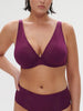Triangel-Bikini mit bügelosem halt- Brombeere