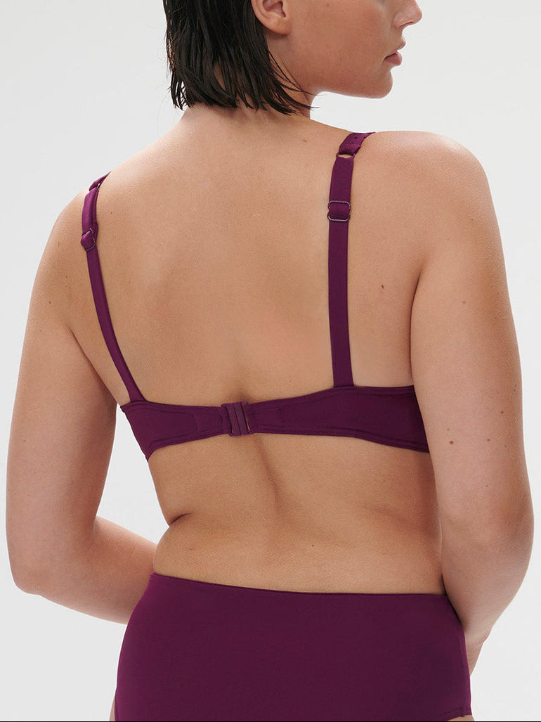Triangel-Bikini mit bügelosem halt- Brombeere