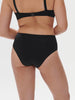 Bikini-Slip mit hohem Bund. - Schwarz