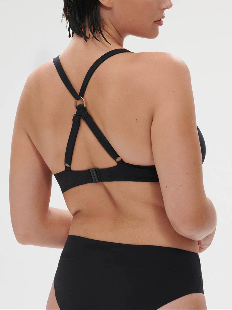 Triangel-Bikini mit bügelosem halt- Schwarz