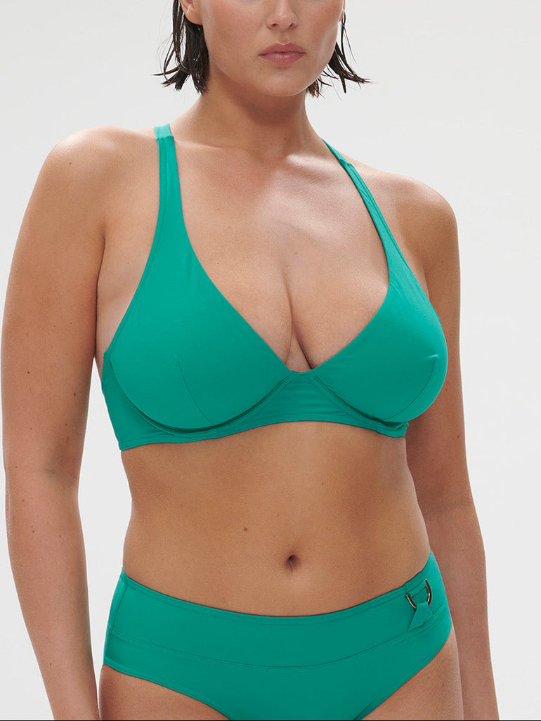 Triangel-Bikini mit bügelosem halt- Wasserfallgrün