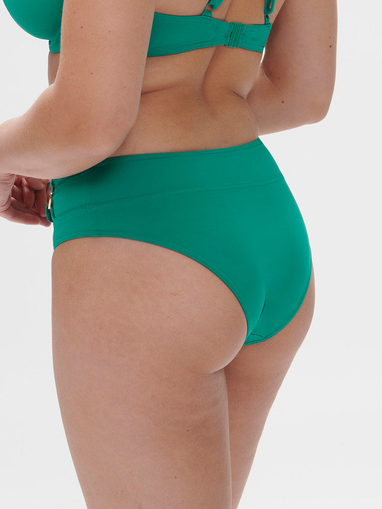 Bikini-Slip mit hohem Bund. - Wasserfallgrün