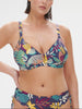 Triangel-Bikini mit Bügel - Küstenblau-Print