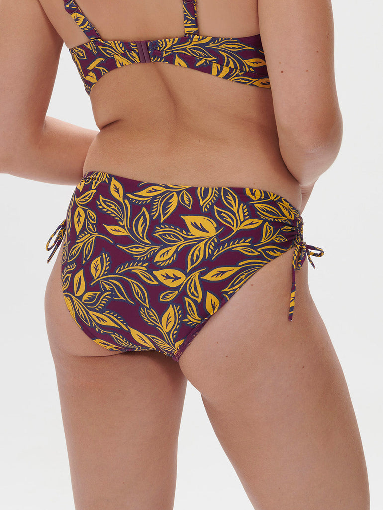 Bikini-Slip mit hohem Bund. - Agadir-Lila-Print