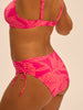 Bikini-Slip mit hohem Bund. - Leuchtend-Rosa-Print
