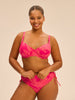Bikini-Slip mit hohem Bund. - Leuchtend-Rosa-Print