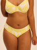Bikini-Slip mit hohem Bund. - Tempelbaum-Print