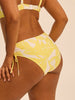 Bikini-Slip mit hohem Bund. - Tempelbaum-Print