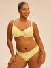 Bikini-Slip mit hohem Bund. - Tempelbaum-Print