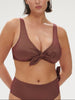 Bügelloser Triangel-Bikini - Lurex-Dunkellila