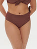 Bikini-Slip mit hohem Bund. - Lurex-Dunkellila