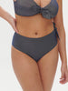 Bikini-Slip mit hohem Bund. - Lurex-Mitternacht